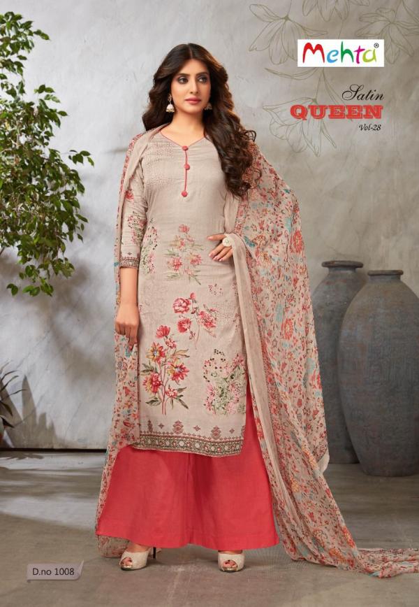 Mehta Satin Queen Vol-28 Glaze Cotton Designer exclusive Dress Material